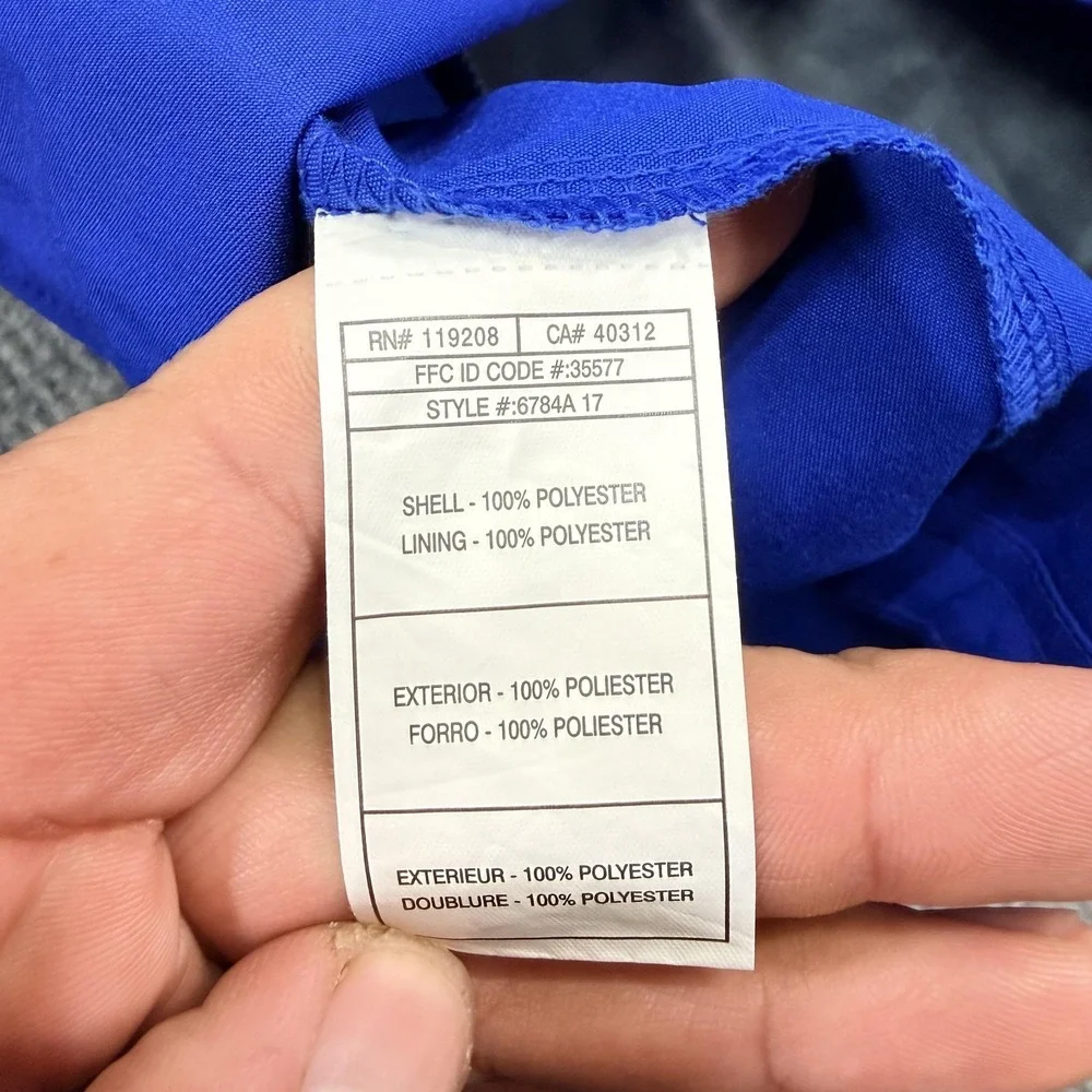 Adidas Jacket Mens Large Blue Gray 1/4 Zip Golf Windbreaker Lined Lightweight